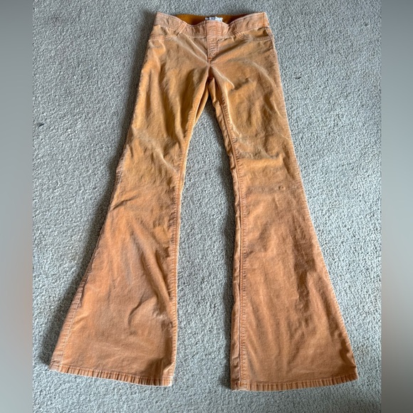 Free People Pants - Free People Corduroy Flare Pants Vibrant Orange Pull On Retro Boot | Women's 27
